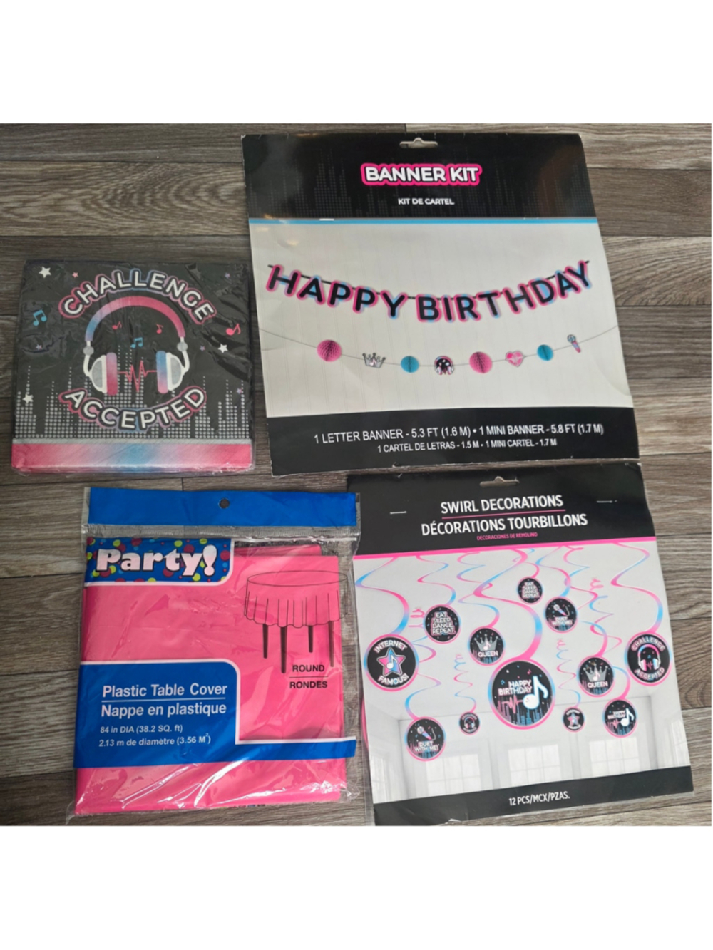 Amscan Party Supplies Decoration Set One Size Black Pink